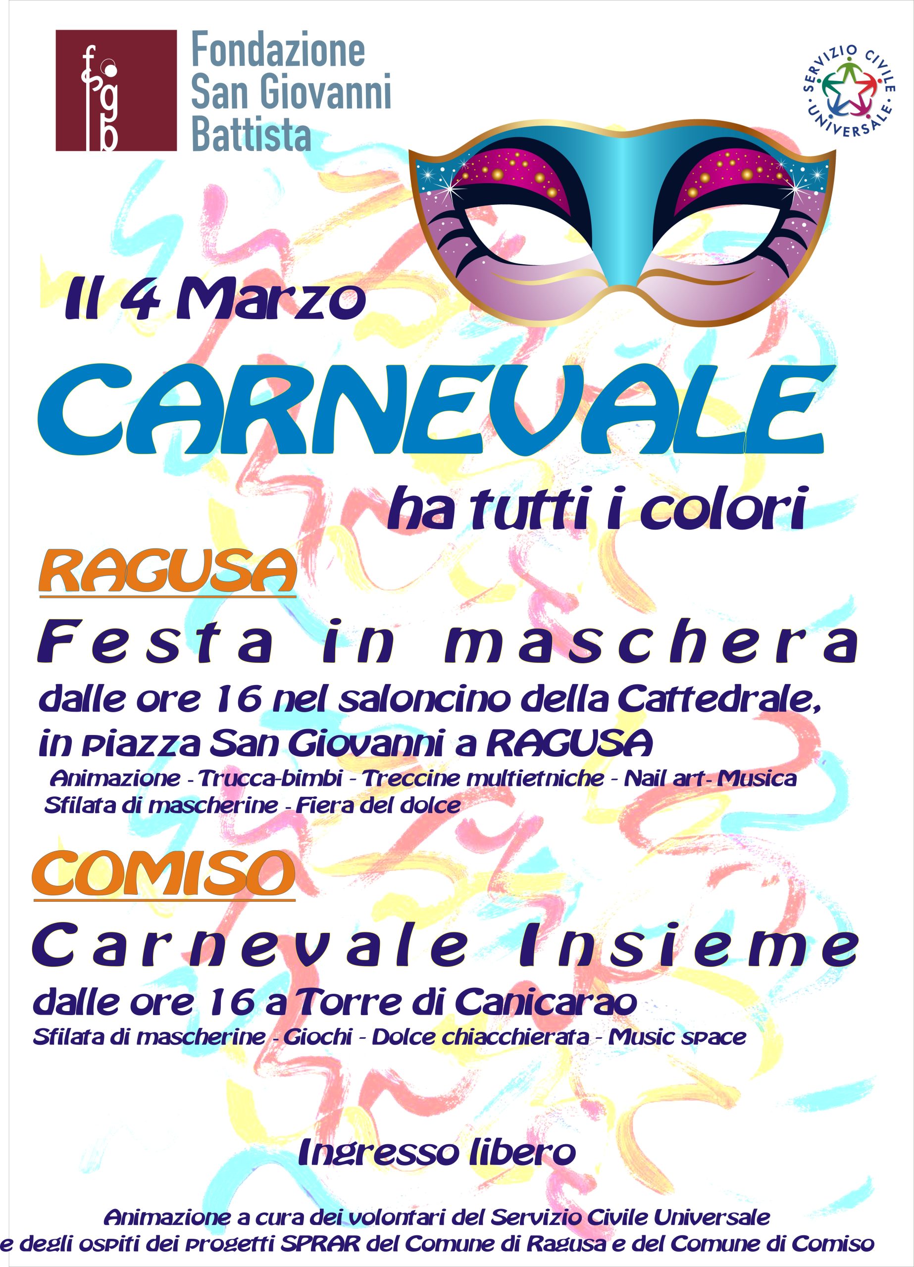 Carnevale di tutti i colori il 4 marzo