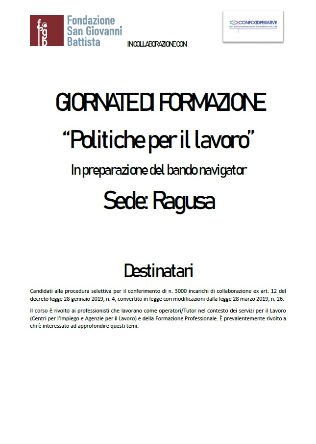 Navigator – Giornate di formazione sulle politiche per il lavoro