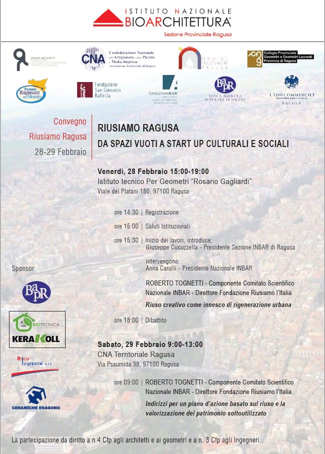 Riusiamo Ragusa, un convegno per ripensare gli spazi cittadini