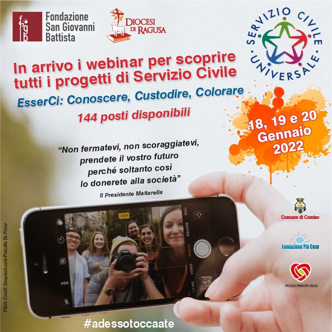 In arrivo i webinar informativi sui progetti e sulle modalità di partecipazione al bando del Servizio Civile Universale