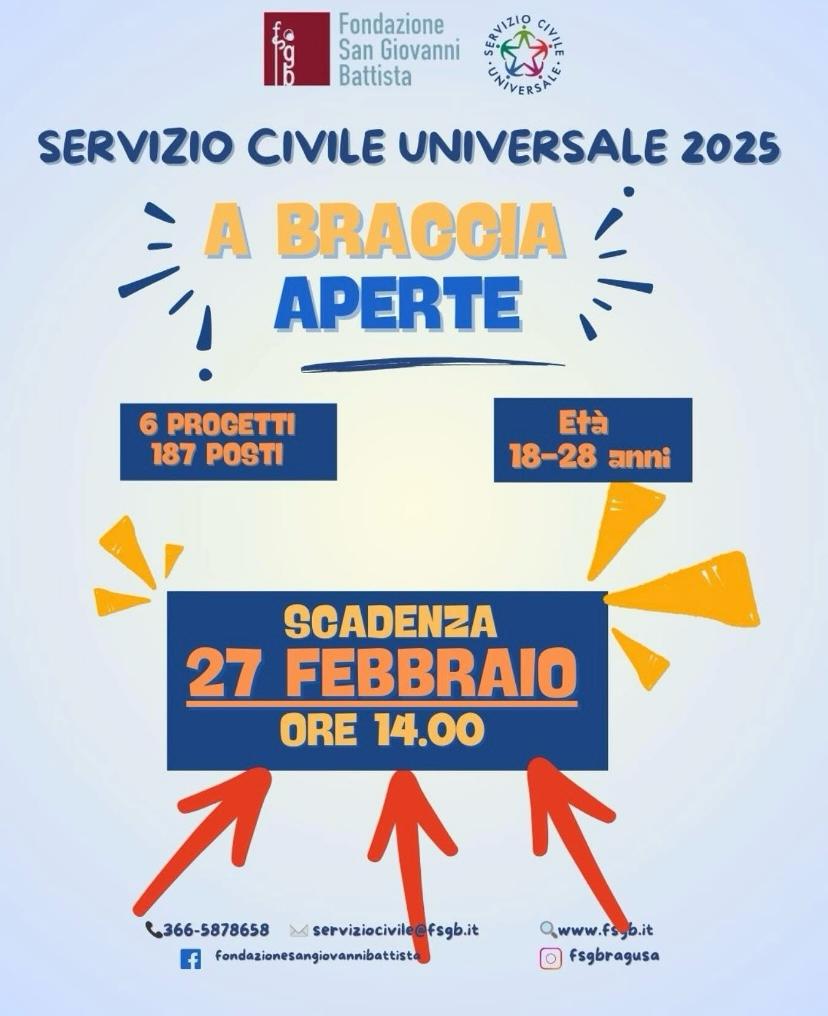 Prorogata la scadenza per la presentazione delle domande del bando di Servizio Civile Universale